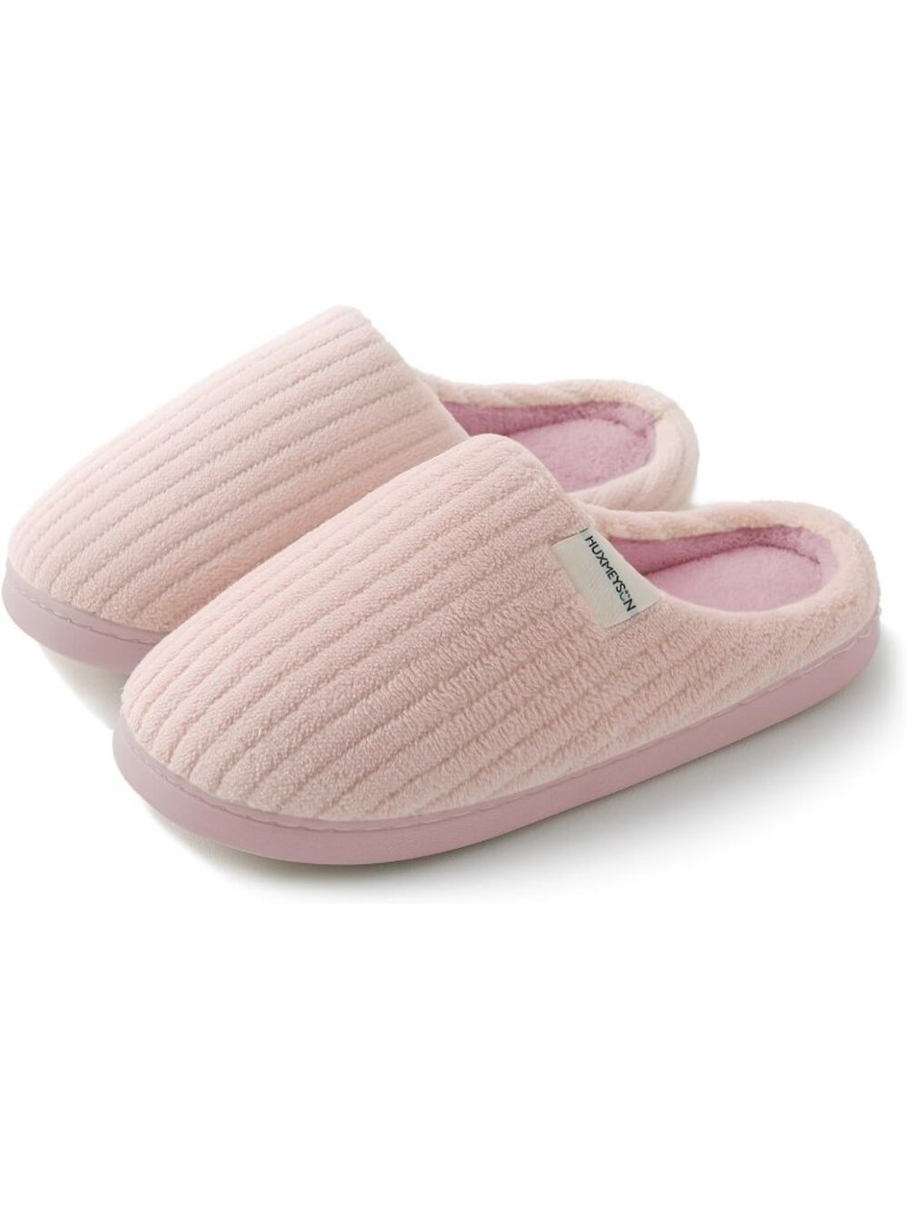 Women's Pink Warm Anti Skid Rubber Sole Memory Foam Comfy Indoor Slippers